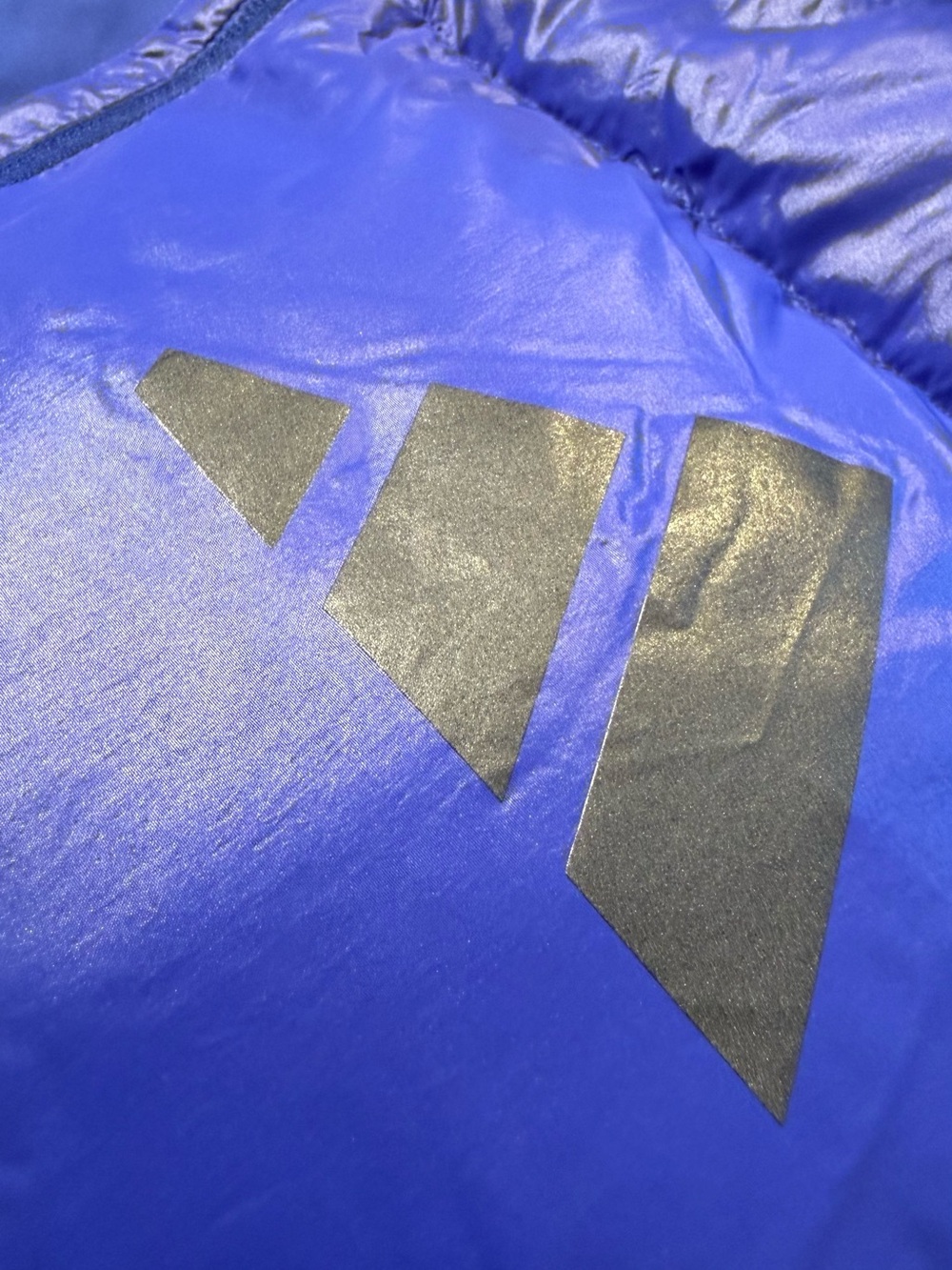 adidas Blue Water-Repellent Puffer Jacket with Hood - Picture 5 of 12